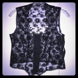 La Perla Black Lace Fitted Top